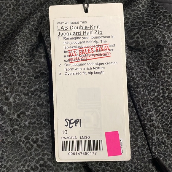 NWT Lululemon LAB Double-Knit Jacquard Half Zip in Leopardo Jacquard Grey - Picture 12 of 12
